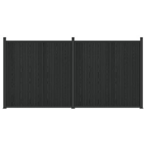vidaXL St&auml;ngselpanel 2 st 355 x 186,5 cm WPC och aluminium Svart