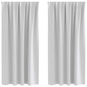 vidaXL M&ouml;rkl&auml;ggningsgardiner med Ringar 2 pcs Ljusgr&aring; 175 x 140 cm