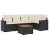 vidaXL Loungegrupp med dynor 6 delar svart konstrotting