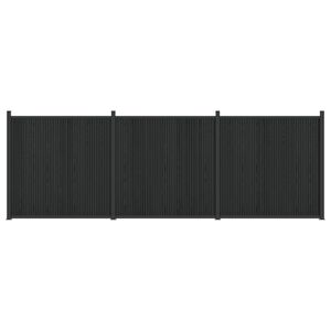 vidaXL St&auml;ngselpanel 3 st 530 x 186,5 cm WPC och aluminium Svart