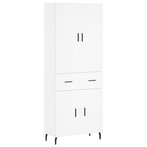 vidaXL H&ouml;gsk&aring;p vit 69,5x34x180 cm konstruerat tr&auml;