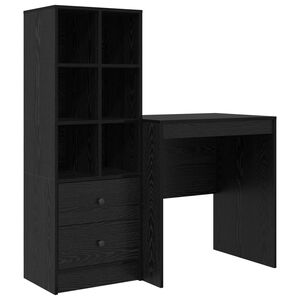 vidaXL Skrivbord Svart Ek 115,5 x 50 x 127 cm 2 st