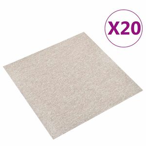 vidaXL Textilplattor 20 st 5 m&sup2; 50x50 cm ljusbeige