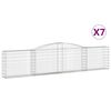vidaXL Gabioner b&aring;gformade 7 st 400x30x80/100 cm galvaniserat j&auml;rn