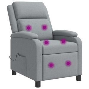 vidaXL Massagef&aring;t&ouml;lj Ljusgr&aring; Tyg