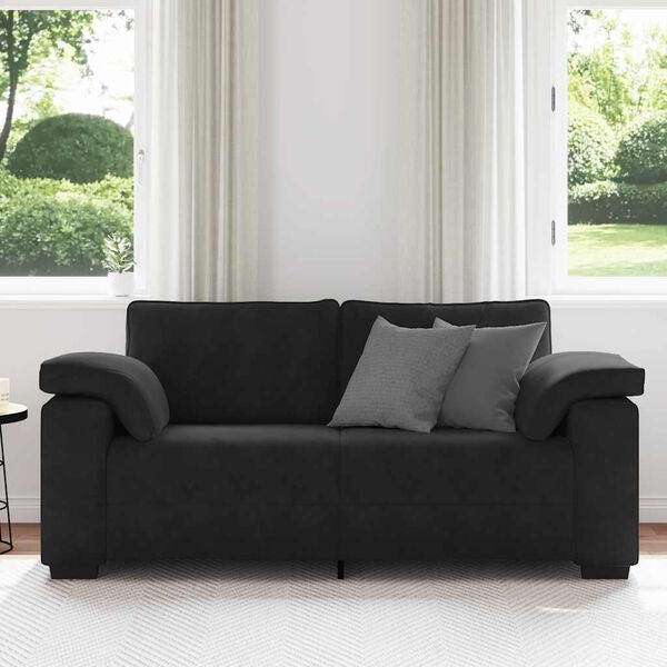 vidaXL Loveseat soffa svart 180x77x82 cm sammet