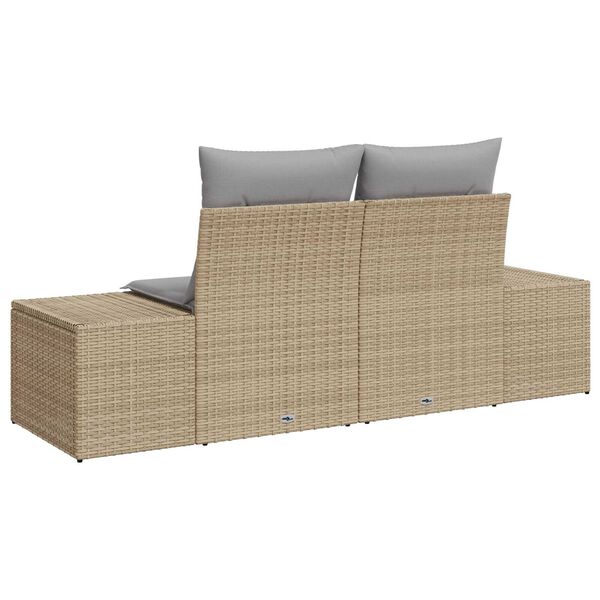 vidaXL Trädgårdsoffa Beige 123 x 62 x 69cm konstrotting