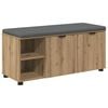 vidaXL Hallb&auml;nk Artisan Ek 100 x 38 x 46 cm Konstruerat Tr&auml; och Tyg