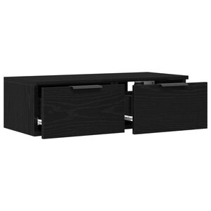vidaXL V&auml;ggsk&aring;p med l&aring;da Svart Ek 68 x 30 x 20 cm Konstruerat tr&auml;