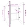 vidaXL Badrumsskåp med rund spegel och LED grå 54x54x17,5 cm
