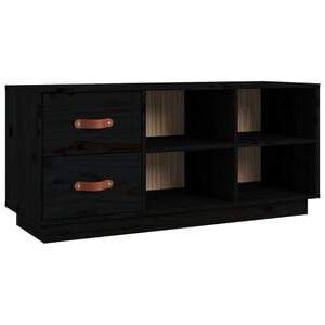 vidaXL Skob&auml;nk svart 100x34x45 cm massiv furu