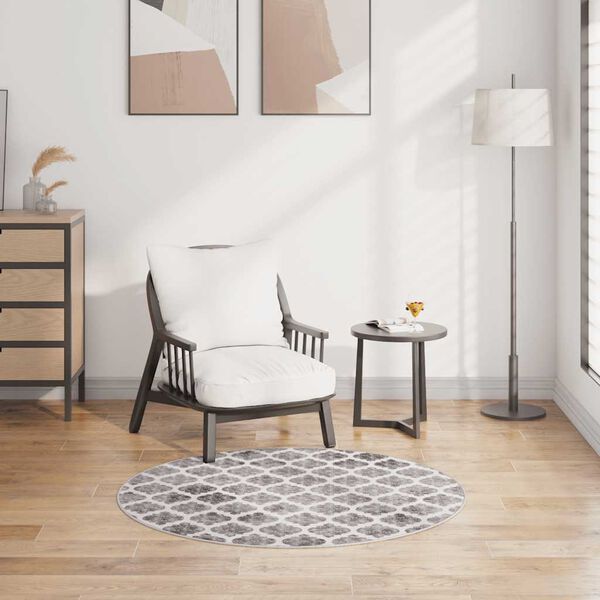 vidaXL Matta tvättbar φ120 cm flerfärgad halkfri