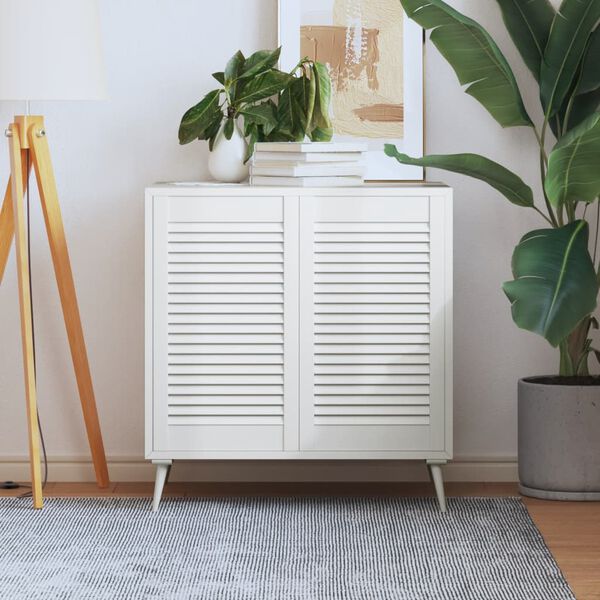 vidaXL Skåpluckor lamelldesign 2 st vit 69x39,4 cm massiv furu