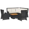 vidaXL Loungegrupp med dynor 6 delar svart konstrotting