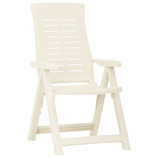 vidaXL Justerbara trädgårdsstolar 2 st plast vit