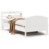 vidaXL S&auml;ngram utan madrass vit 90x200 cm massiv furu