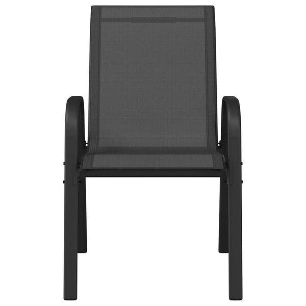 vidaXL Stapelbara tr&auml;dg&aring;rdsstolar 4 st svart textilentyg