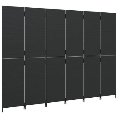 vidaXL Rumsavdelare 6 paneler svart konstrottning