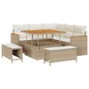 vidaXL Tr&auml;dg&aring;rdsoffset 8 st Beige konstrotting