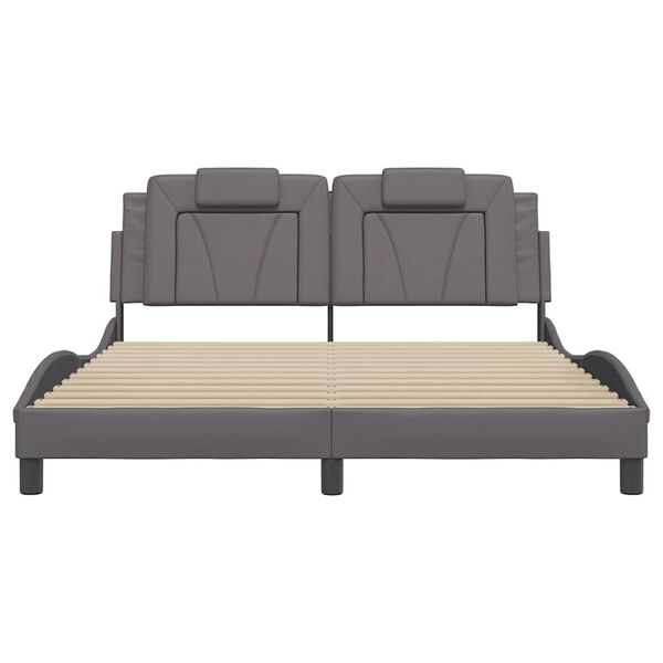 vidaXL Bed Frame "Viana" without Mattress Grey 160x200 cm Faux Leather