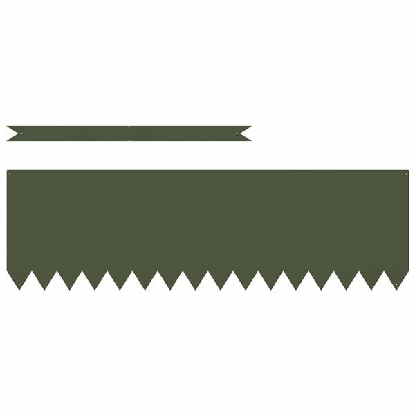 vidaXL Kant f&ouml;r gr&auml;smatta 20 pcs Olivgr&ouml;n 100 x 0,05 x 20 cm