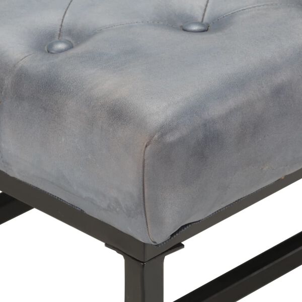 vidaXL Sittpuff grå 80x80x43 cm äkta skinn