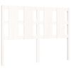 vidaXL Sängram med huvudgavel vit 140x200 cm massivt trä