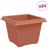 vidaXL Kvadratisk Blomkruka 24 st Murgr&ouml;n 23 x 23 x 17,5 cm Plast