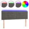 vidaXL S&auml;nggavel LED m&ouml;rkgr&aring; 144x5x78/88 cm sammet