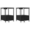 vidaXL Nattduksbord 2 pcs Svart Ek 42 x 41 x 56 cm Konstruerat tr&auml;