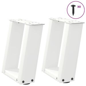 vidaXL Soffbordsben U-formade 2 st vita 30x(30-31) cm st&aring;l
