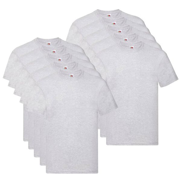 Fruit of the Loom Original T-shirt 10-pack grå stl. 4XL bomull