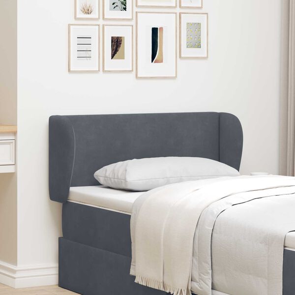 vidaXL S&auml;nggavel &Ouml;ra D&auml;mpad Gr&aring; 40 x 23 x 6 cm Sammet