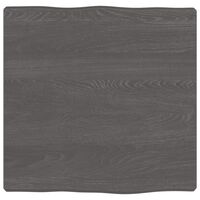 vidaXL Bordsskiva mörkbrun 40x40x(2-4)cm massivt trä levande kant