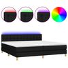 vidaXL Rams&auml;ng med madrass & LED svart 200x200 cm tyg