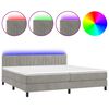 vidaXL Res&aring;rs&auml;ng med madrass och LED ljusgr&aring; 200x200 cm sammet