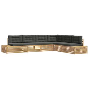 vidaXL 6 Stycke Utomhussoffset Polyester Vit