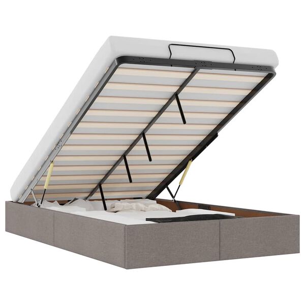 vidaXL Ottoman s&auml;ngram utan madrass taupe 120x190 cm tyg