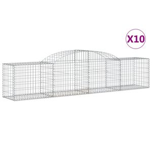 vidaXL Gabioner b&aring;gformade 10 st 300x50x60/80 cm galvaniserat j&auml;rn
