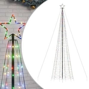 vidaXL LED julgran med spikar 1534 LED flerf&auml;rgad 500 cm