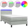 vidaXL Res&aring;rs&auml;ng med madrass och LED ljusgr&aring; 100x220 cm sammet