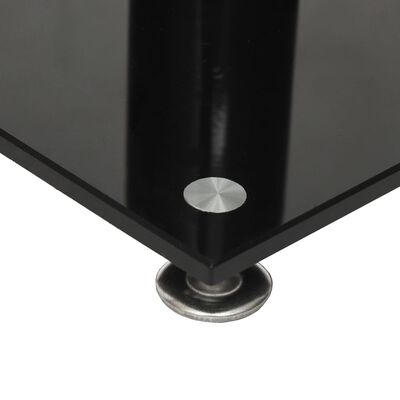 vidaXL Stativ för högtalare 2 st härdat glas 4-pelarmodell svart