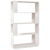 vidaXL Bokhylla/Rumsavdelare vit 80x25x132 cm massiv furu