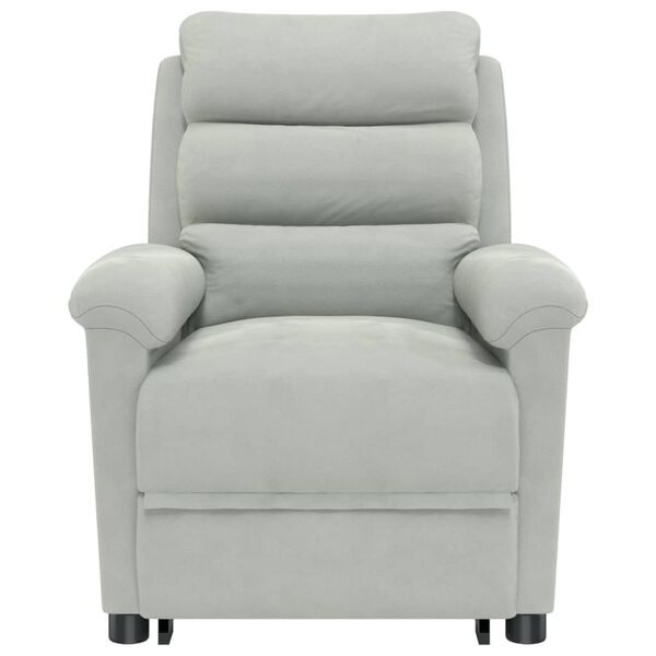 vidaXL Massagefåtölj med uppresningshjälp ljusgrå sammet