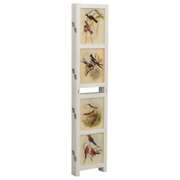 vidaXL Rumsavdelare 5 paneler vit 178x165 cm massivt paulowniatr&auml;