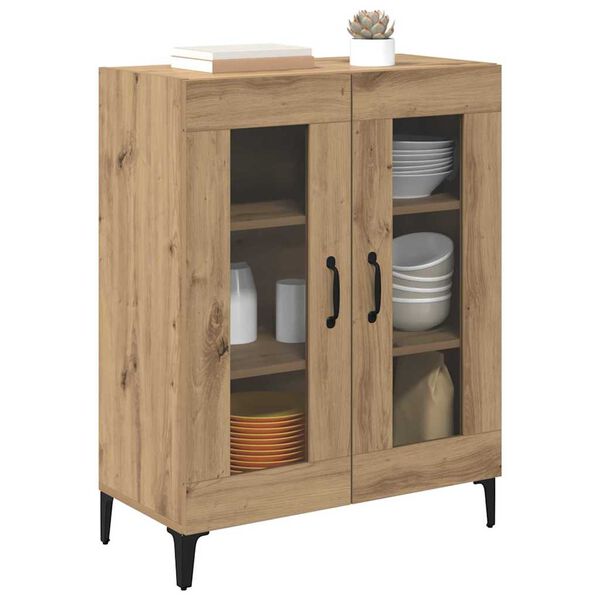vidaXL Sideboard Artisan Ek 69,5 x 34 x 90 cm Konstruerat tr&auml; och j&auml;rn