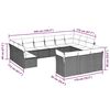 vidaXL Trädgårdssoffset med dynor 13 delar ljusgrå konstrotting