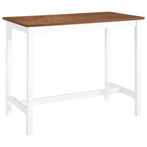 vidaXL Barbord massivt tr&auml; 108x60x91 cm