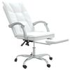 vidaXL Kontorsstol vit konstl&auml;der