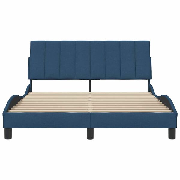 vidaXL Bed Frame without Mattress "Hanko" Blue 140x200 cm Fabric